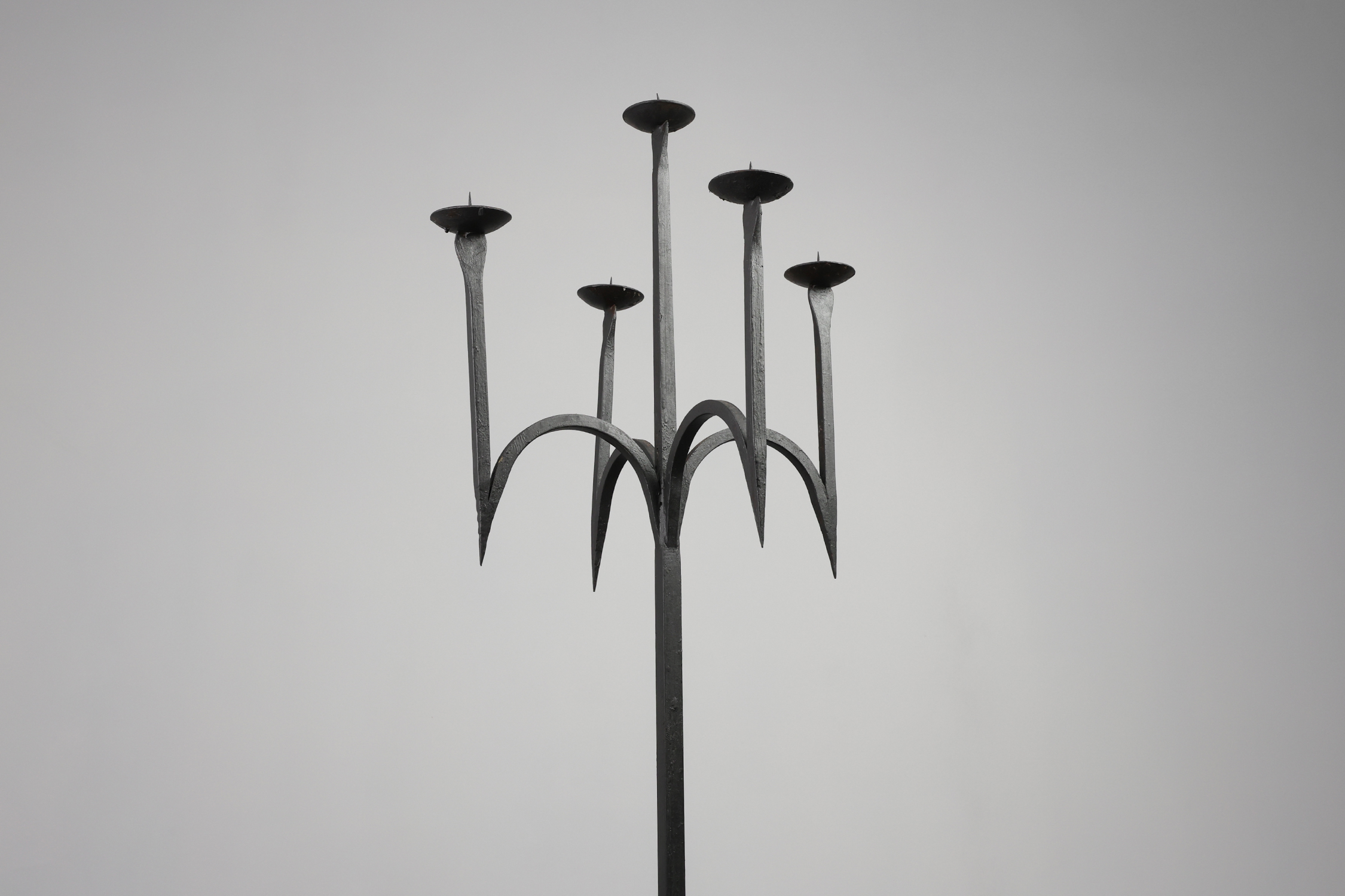 Neo‑Gothic Wrought‑Iron Candelabrum, France 19th Century thumbnail